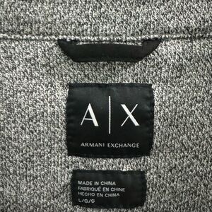 Armani Exchange front zip up sweater gray size large